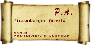 Pissenberger Arnold névjegykártya