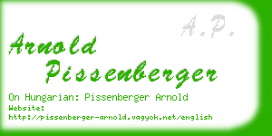 arnold pissenberger business card